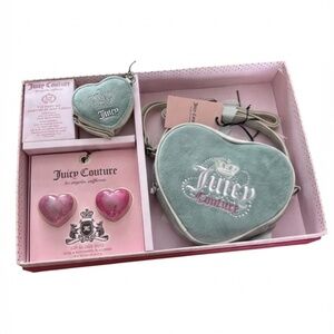 Juicy Couture 3-Piece Sage Green Heart Crossbody Purse Set NWT